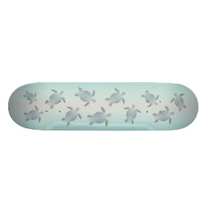 Silberne Meeresschildkröte-Strand-Art Skateboard