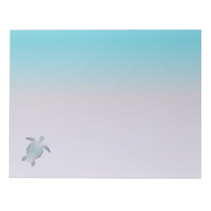Silberne Meeresschildkröten Beachstyle Minimal Notizblock