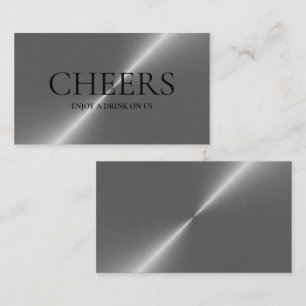 Silberne Metall-Effekt Gratisgetränkekarte Begleitkarte