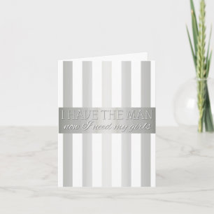 Silberne Metallic Striped Bridesmaid Request Card Einladung