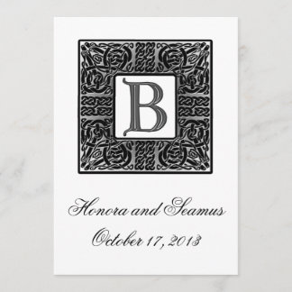 Silberne Mit Monogramm Celtic Wedding Einladung