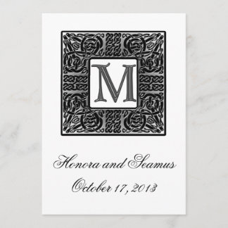 Silberne Mit Monogramm Celtic Wedding Einladung