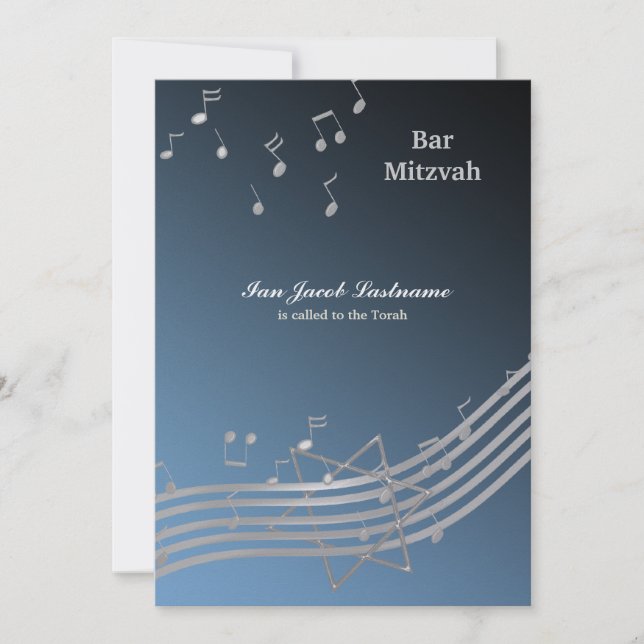 Silberne Musik in der Luft Einladung (Vorderseite)