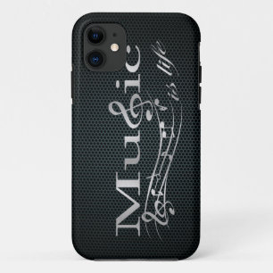 Silberne Musik ist Leben mit Metallmasche Case-Mate iPhone Hülle