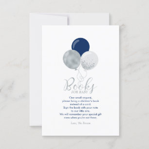 Silberne Navy-Blau-Bücher für Baby, Buchbestellkar Dankeskarte