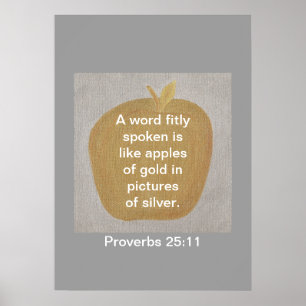 Silberne Plakate Sprichwort-25:11 GoldApples