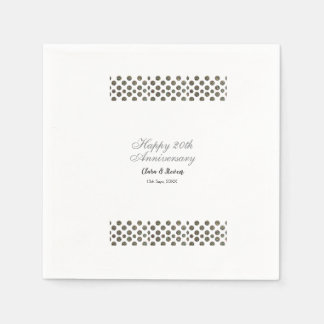 SILBERNE Punkte glitzern glücklich 20. Hochzeitsta Serviette