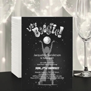 Silberne Retro-Boogie-60.-Geburtstagsfeier Einladung