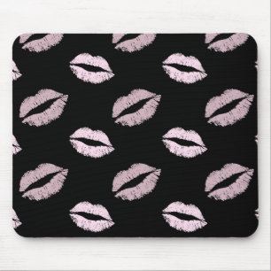 Silberne rosa Küsse Mousepad