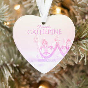 Silberne rosa Prinzessinnen-Kronenverzierung Ornament