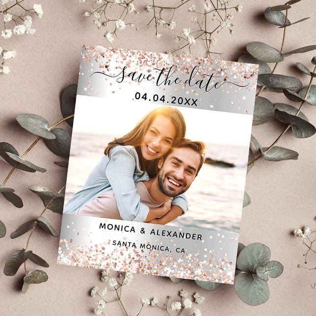 Silberne Rose Gold Foto Hochzeit Speichern Sie das (Von Creator hochgeladen)