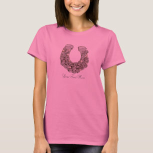 Silberne Rose Horseshoe T-Shirt