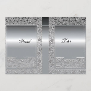 Silberne Save-the-Date-Einladung Save The Date