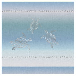 Silberne Schildkröte-blaues Steigungs-Muster Stoff