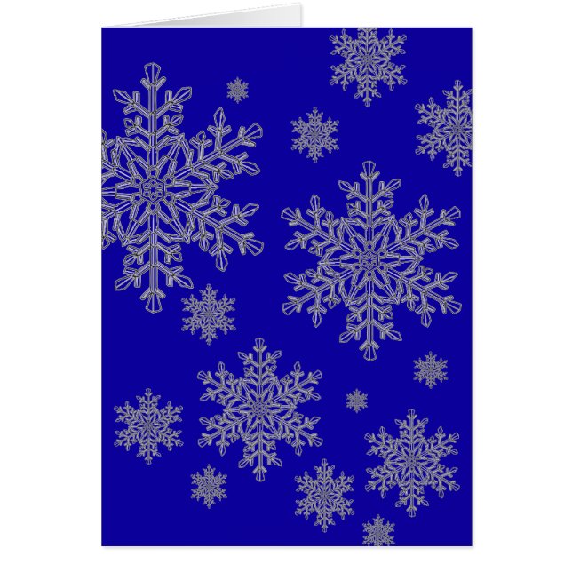 Silberne Schneeflocke überlagert auf Kobalt-Blau (Vorne)