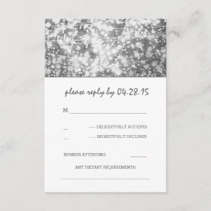 silberne Schnur beleuchtet Hochzeit UAWG-Karten RSVP Karte