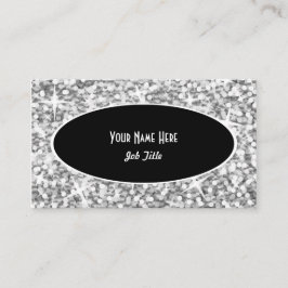 "Silberne" schwarze ovale Visitenkarteschablone Visitenkarte
