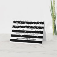 Silberne schwarze Streifen Anniversary Card