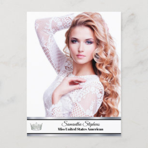 Silberne Shine benutzerdefinierte Schönheitswettbe Postkarte