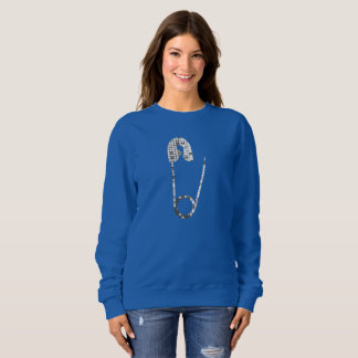 silberne Sicherheitsnadeln Damen Sweatshirt