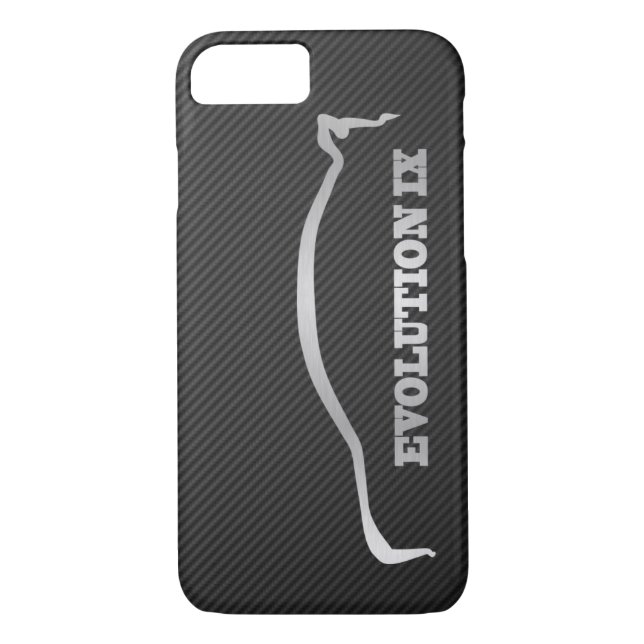 Silberne Silhouette Mitsubishi Evo IX u. Case-Mate iPhone Hülle (Rückseite)