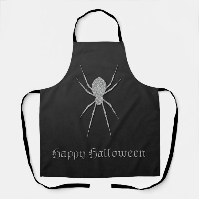Silberne Spinne Halloween Schürze (Vorderseite)