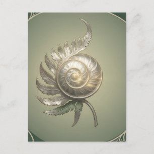 Silberne Spiralfarn-Schale Art Nouveau Postkarte