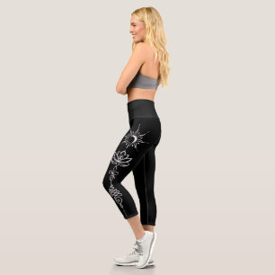 Silberne Unalome-Gruppe Capri Leggings