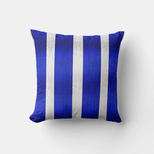 Silberne und blaue Imitatfolie Kissen (Vorderseite)