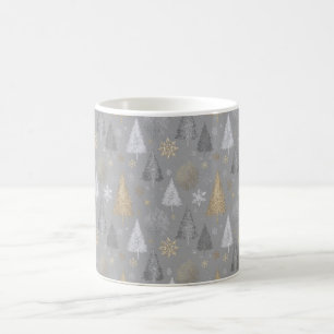 Silberne und goldene Weihnachtsbäume Kaffeetasse