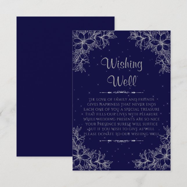 Silberne Verzierte Hochzeit wünschend gut Begleitkarte (Vorne/Hinten)
