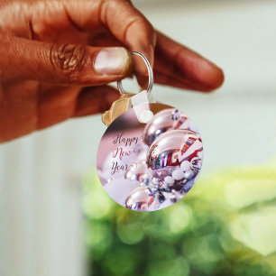 Silberne Weihnachtsblasen Schlüsselanhänger