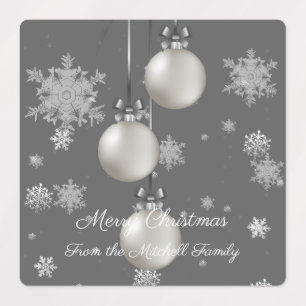 Silberne Weihnachtsschmuck Baking Labels Etiketten