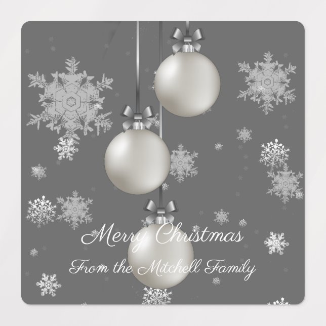 Silberne Weihnachtsschmuck Baking Labels Etiketten (Design 1)