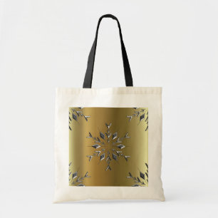 Silberne Weihnachtsstars Tragetasche