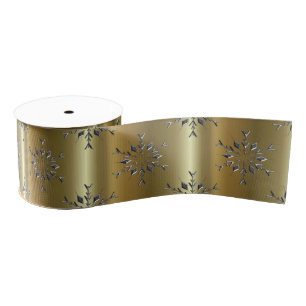 Silberne Weihnachtssterne Ripsband