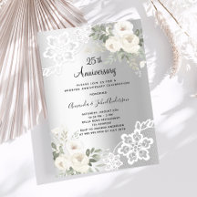 Silberne weiße Flora 25. Hochzeitstag