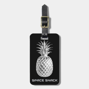 Silberner Ananas Weltraum-Lebensmittel Tropische F Gepäckanhänger