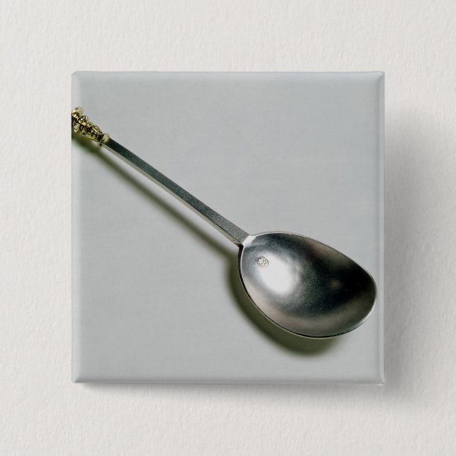 Silberner Apostellöffel mit GoldSiegelspitze, 1668 Button (Vorderseite)