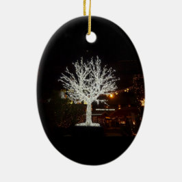 Silberner Baum-Verzierung Keramikornament