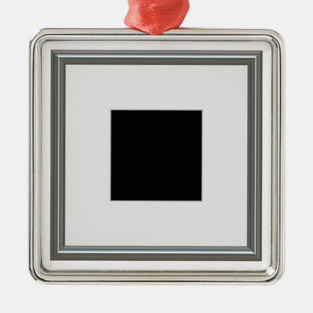 silberner Bilderrahmenplan Ornament Aus Metall (Vorne)