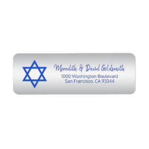 Silberner blauer Davidsstern Mitzvah Chanukka