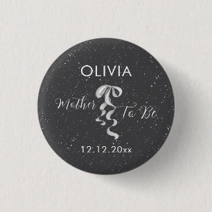 Silberner Bogen Winter-Schnee Mutter-To-Be-Baby-Pa Button