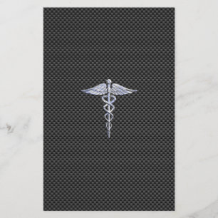 Silberner Caduceus-medizinische Briefpapier