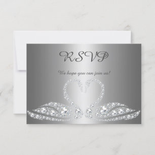 Silberner Diamant-Schwan alle Veranstaltungen RSVP Karte