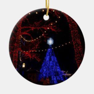 Silberner Dollar-Stadt-Weihnachten Keramik Ornament
