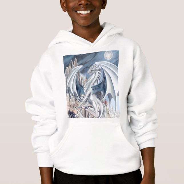silberner Drache Hoodie (Vorderseite)