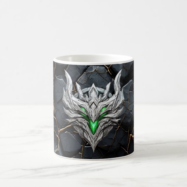 Silberner Drachen-Emblem Kaffeetasse (Mittel)