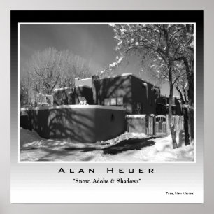 Silberner Druck - "Adobe, Schnee u. Schatten " Poster