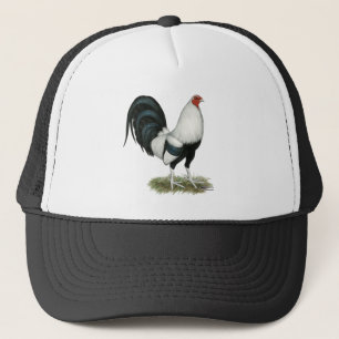 Silberner Duckwing Kampfhahn Truckerkappe